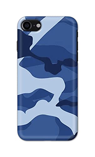 Image of Printed Hard Back Cover Case for Apple iPhone 7 | iPhone 8 | iPhone SE 2020 | SE2 2020 | iPhone SE3 2022 Back Cover (Army Blue Pattern) -702