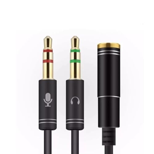 Cabo Adaptador Fone Microfone Pino P2 Macho X P3 Fêmea 35cm