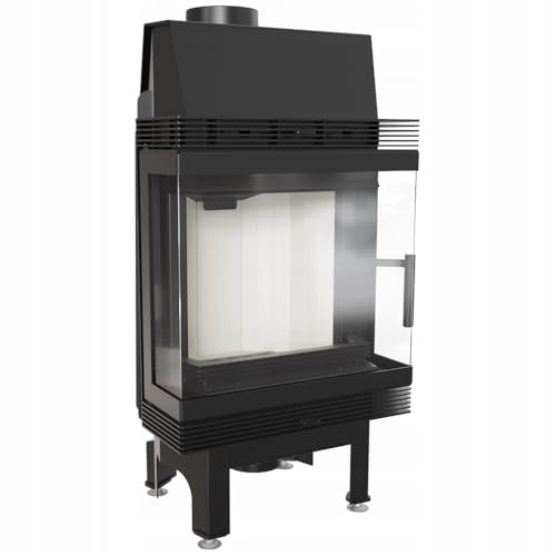 KRATKI Kamin aus Stahl 8 kw Blanka LP fi 160 Schwarz Kamineinsatz BImSchV Stufe 2 Einbausatz