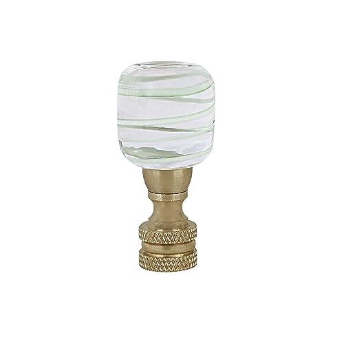 Image of Aspen Creative 24024-11, Clear with Light Line Glass Lamp Copper, 2 inch Tall Finial, Clear & Light Green