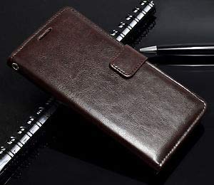 Image of Dkandy for Oneplus 11R 5G, Vintage Leather Flip Wallet Case Stand with Card Holder & Magnetic Closure Flip Cover for Oneplus 11R 5G - (Vintage Coffee Brown)