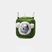 Winter Warm Bird Nest House Bed Hammock Toy for Pet Pet Parrot Parakeet Cockatiel Conure Lovebird Green, Small