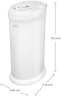 Ubbi Steel Diaper Pail, Odor Locking, No Special Bag Required, Award-Winning, Registry Must-Have, White — view 12