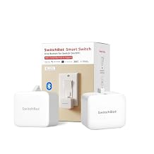 Switchbot Smart Switch Button Pusher Bluetooth Fingerbot for Rocker Switch/One-Way Buttons 2 Packs, App Timer Control, No Wiring, Optional Hub Required for Voice/Remote, White