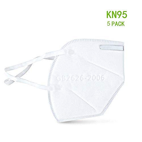 Mascarillas Facial Máscaras KN95 Antipolución Reutilizables con Máscara Protectora de Cinturón Ajustable Contra Máscara No Tejida de alta Densidad Respiradores 5PCS