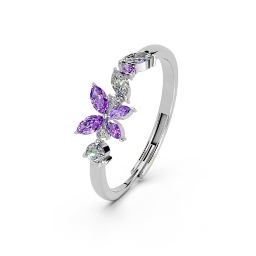 Miss Highness 925 Sterling Pure Silver Ring for Women, Butterfly ...