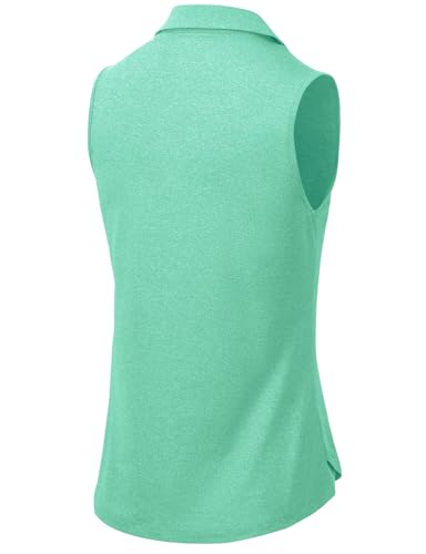 Image of BGOWATU Women's Sleeveless Golf Polo Shirts Collared V Neck Tennis Tank Tops UPF 50+ Quick Dry Lightweight