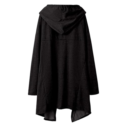 JiXiang Oversized Hoodies Women Goth High Low Halloween Sweatshirt Asymmetrical Hem Long Sleeve Drop Shoulder Cowl Neck Tops - image 5