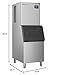 Real Relax Commercial Ice Maker Machine, 400 lbs /24 h, 330 lbs Storage Bin, Industrial Ice Machine, Stainless Steel, Automatic Cleaning, Perfect for Bar/Cafe/Restaurant, with Ice Shovels