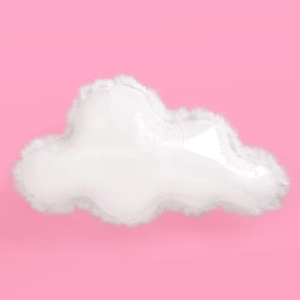xo, Fetti White Cloud Balloon w/Feather Trim - 27" | Birthday Decoration, Bachelorette Backdrop, Cool Baby Shower Decor, Pastel Bday Supplies, Fun Photo Booth, Party Decorations