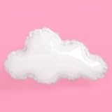 xo, Fetti White Cloud Balloon w/Feather Trim - 27
