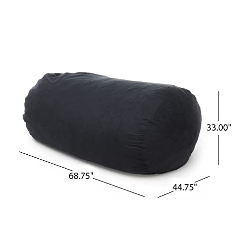 Christopher Knight Home Haley 6 Ft Faux Suede Microfiber Bean Bag (Black) #TOP2