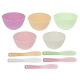 OHPHCALL 5pcs Silicone Mask Mixing Bowls Random Color Stirring Rods for Facial Masks for Home Skincare and Beauty Salon Use