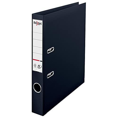 Rexel Choices, A4 Lever Arch File, 50 mm Spine, 350 Sheet Capacity, Plastic Cover, File Folder, 2115506, Black