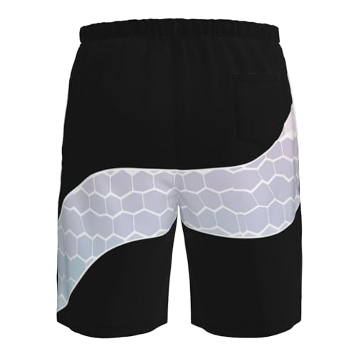 Scale Stripe Men's Beach Pants-Quick-Dry & Comfortable Mens Beach Shorts for Men, Perfect for Surfing and Everyday Wear White 7