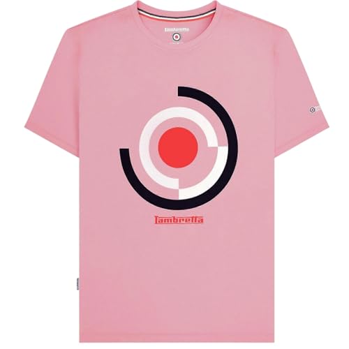 Image of Lambretta Mens Target Render Short Sleeve T-Shirt - Dawn Pink - 2XL