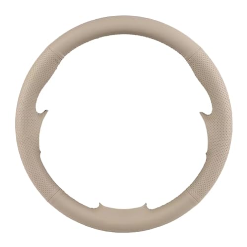 Couvre Volant Voiture Pour Ford Pour Fiesta 2008-2013 Pour Ecosport 2013-2016 Housse Volant Voiture En Cuir Microfibre Avec Poignée Automatique(BEIGE)