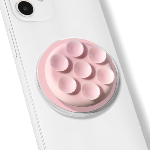 Support magnétique ventouse silicone smartphone mains libres durable rose