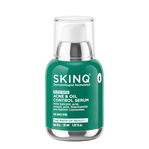 SKINQ Acne & Oil Control Serum with Niacinamide & Azelaic Acid | Reduces Redness & Acne Marks | Non-Comedogenic | For Oily, Combination & Acne-Prone Skin | In-Vivo Tested | Dermat Formulated | 30ml