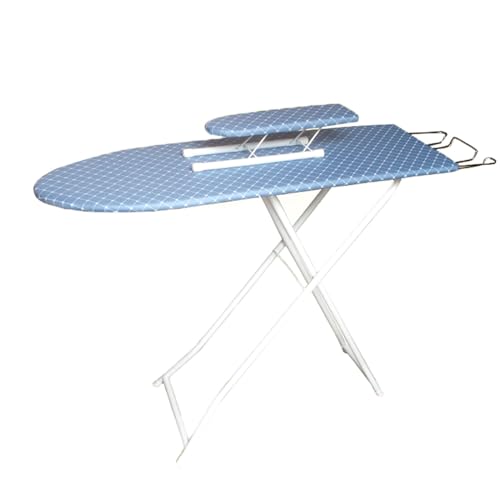 Ironing Board Full Size, Deluxe Ironing Board with Heat Resistant Cover and Heavy Sturdy Legs, 4 Height Options (Color : Blue, Size : S)