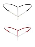 FasiCat Womens Thongs Panties Lace Briefs Sexy G Strings Underwear Pearls for Women Black Red