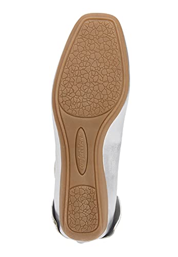 Comfortview Women's Wide Width The Delia Flat - 9 1/2 W, Silver #TOP3
