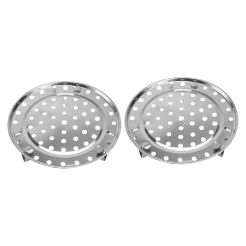 Hohopeti 2pcs Multifunctional Stainless Steel Steam Rack Steamer Stand for Cooking Egg Steamer Rack Steam Tray for Pot