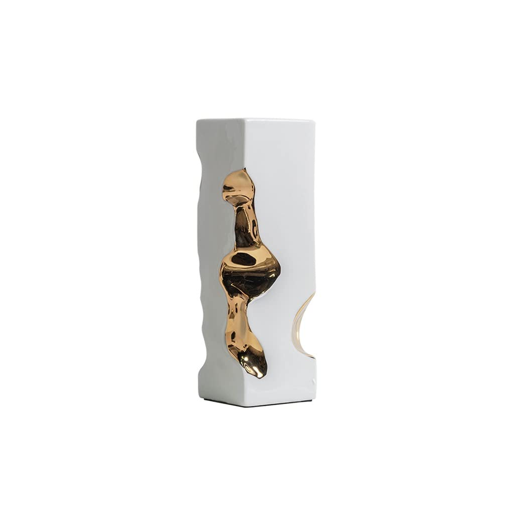 Vase en céramique blanc fromage 32.5cm pour meuble télé et salon