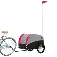 Mokuyary Fahrradanhänger Schwarz und Rot 45 kg Eisen C – Ansicht 3
