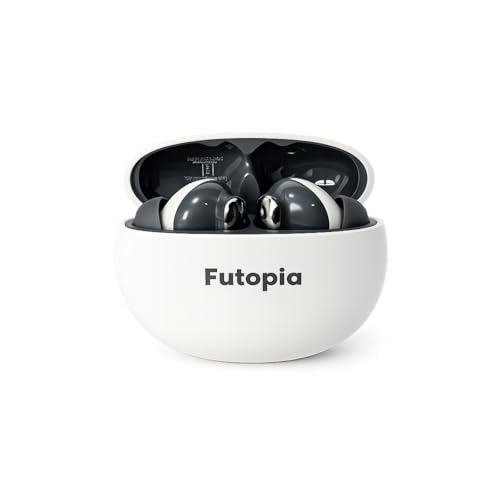 Image of Futopia Wireless Groove Bluetooth Earbuds v5.4 with Charging Case | 10mm HD Sound Drivers | Type-C Fast Charging | 4-5H Playtime | 10-15M Range | Lightweight in-Ear Headphones- White