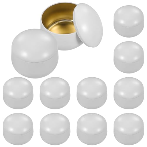 FIXOSHEE Tarros de Vela Metálicos Vacíos 8oz 12 Piezas Tapa Hermética para Velas Aromáticas, Latas Pequeñas Reutilizables para Bricolaje, Almacenamiento de Azúcar, Té y Manualidades