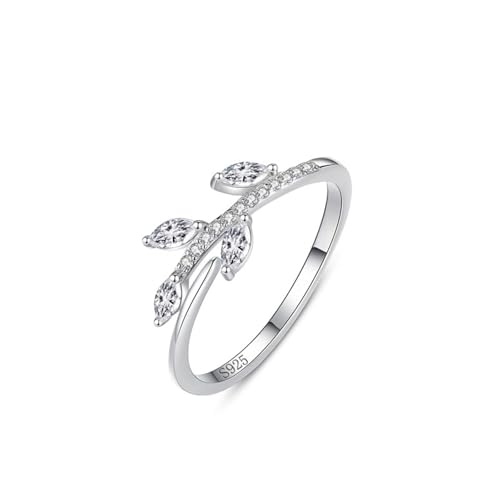 Bague Femme Argent Sterling 925 avec Marquise Zircone Vintage Éclatant