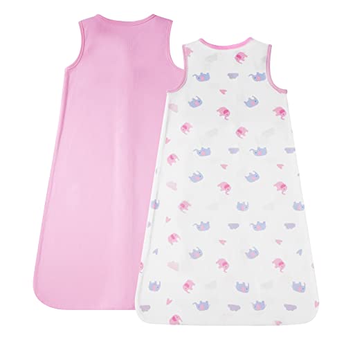 Image of DaysU Baby Sleep Sack 18-24 Months 100% Cotton, Baby Girl Wearable Blanket 2-Way Zipper TOG 0.5, Breathable Lightweight Baby Sleeping Bag 2 Pack, Toddler Sleep Sacks 2t, Elephant, X-Large