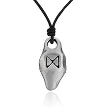 Dagaz Dawn Symbol Meaning Viking Runes Silver Pewter Charm Necklace Pendant Jewelry