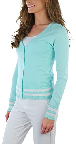 Image of ToBeInStyle Women's Long Sleeve Button Down V-Neck Cardigan