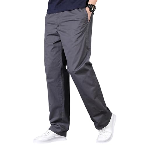 Puliam Mens Stretch Pants, EaseTactic - Flex Fit Zipper-Pocket Durable Pants, Relaxed Fit Cargo Work Pants for Men