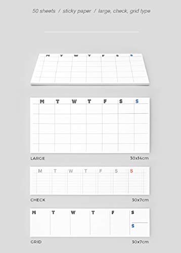 Jstory Columnar Sticky Planner Large noir : planning autocollant de bureau