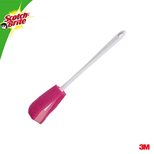 Scotch-Brite Plastic Bottle Cleaner Brush (Pink and White,Pack of 1)