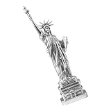 ERINGOGO Freiheitsstatue Desktop Dekoration aus Kunstharz Silberne Gartenfigur Handwerkskunst für Büro und Wohnzimmer Vielseitige Verwendung