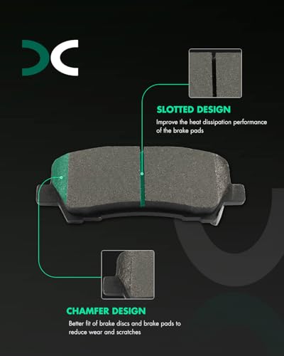 Image of SCITOO D1810 Rear Metal Brake Pads Sets w /Hardware Replacement For Ford For Mustang 2015-2021