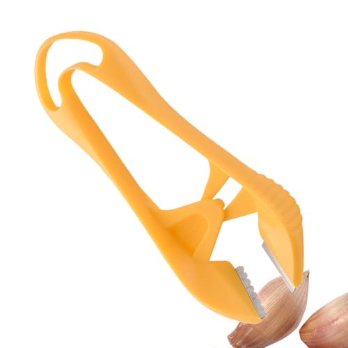 ガーリックピーラークリップ、ガーリックスキンリムーバークリップ、野菜の皮むきステンレス鋼工具 ピーラースキンリムーバーツールホームキッチンの使用 爪を傷つけず ニンニクの匂いも残さず ニンニクを素早く完全に剥きます