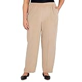 Alfred Dunner Women's Petite Classic Corduroy Elastic Waist Medium Length Pant Size 16P Tan