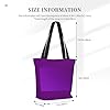 WSSYYBF Solid color dark purple Tote Bags.Large Zippered Polyester Tote, Padded Shoulder Bag for Travel Shopping #4