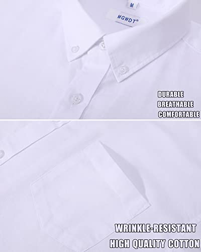 MGWDT Men's Dress Shirts Long Sleeve Oxford Button Down Shirt Classic-Fit Cotton Blouse Wrinkle Resistant3