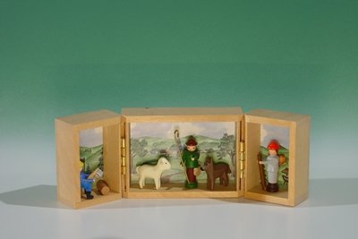 Figurines montagnes en bois Seiffen de Noël | Haute précision et artisanat miniature 4.5cm