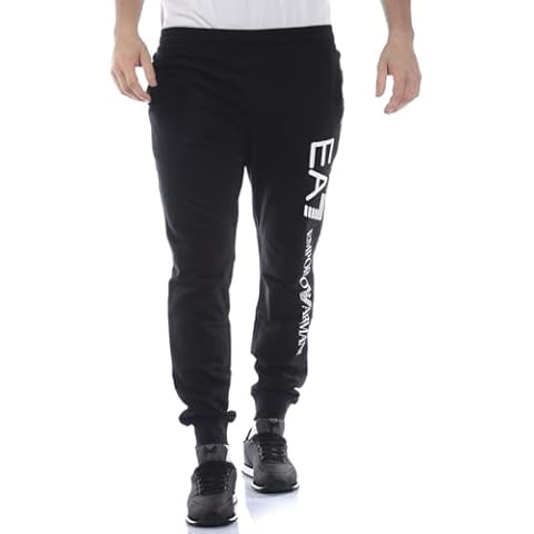 EA7 Black Side Logo Joggers for Men Cover