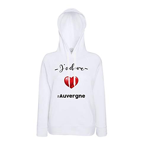 Sweat à capuche J'adore l'Auvergne en molleton premium imprimé à Clermont-Ferrand