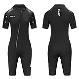 Shorty-Neoprenanzug für Damen, 3 mm Neopren-Wassersportanzug, Neoprenanzüge mit Frontreißverschluss, Kurzarm, einteiliger Tauchanzug zum Schnorcheln, Angeln, Surfen, Schwimmen