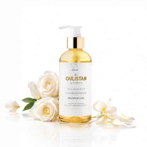 Image of Kimirica The Gulistan Shower Gel Bottle, 100% Vegan and Paraben Free with Goodness of Rose Water, White Tea and Ginkgo Biloba, 300ml 100% Vegan (Rose Absolute & Iris, 300ml)