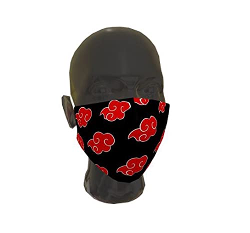 Kit Akatsuki Capa Itachi + Máscara Forrada Anime Naruto Tamanho: PP. Cor: Preto